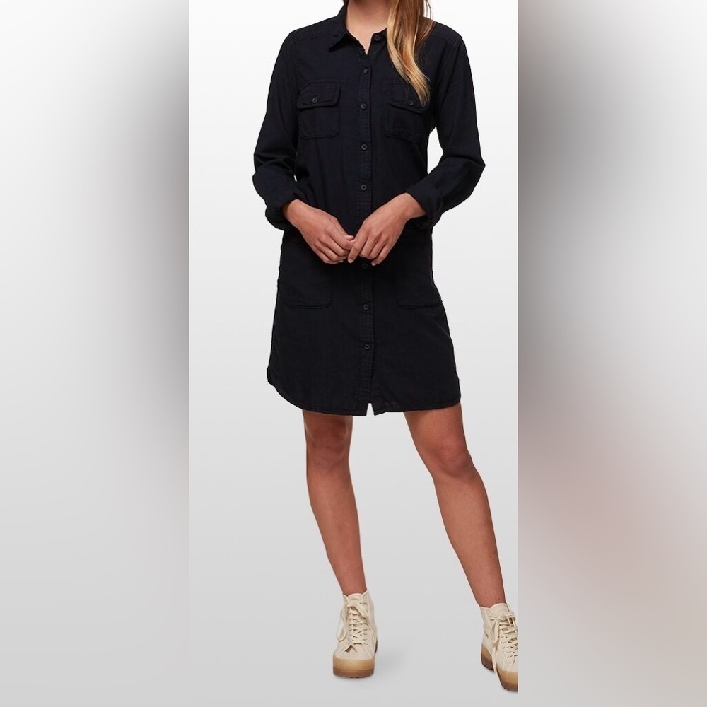 Kavu Wahalla Black Button-Up Shirt Dress XS
